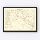 Vintage Baghdad World War II Map 1944