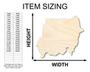 Unfinished Wood Sudan Country Shape - North Africa Craft - up to 46" DIY
