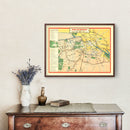 Vintage Map of Berlin, Germany 1945