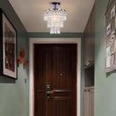 Small Chrome Crystal Chandelier 3 Tier Raindrop Ceiling Light