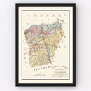 Vintage Map of Oconee County, South Carolina 1880