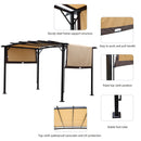 Outdoor Patio Pergola Gazebo - Steel Frame Sun Shelter With Retractable Canopy