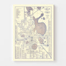 Vintage Map of Lakeland, Florida 1930