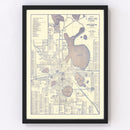 Vintage Map of Lakeland, Florida 1930