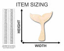 Unfinished Wood Whale Tail Shape - Ocean - Nursery - Craft - up to 46" DIY