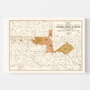 Vintage Cherokee Nation Map 1884