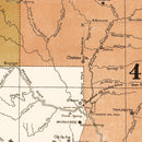 Vintage Cherokee Nation Map 1884