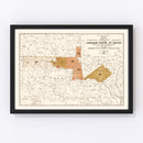 Vintage Cherokee Nation Map 1884