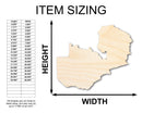 Unfinished Wood Zambia Country Shape - Southern Africa Craft - up to 46" DIY