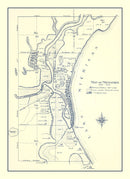 Vintage Map of Milwaukee, Wisconsin 1836