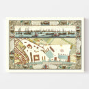 Vintage Map of the Dockyard at Deptford 1753