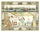 Vintage Map of the Dockyard at Deptford 1753