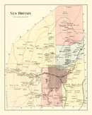 Vintage Map of New Britain, Connecticut 1869