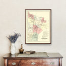 Vintage Map of Farmington, Connecticut 1869