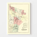 Vintage Map of Farmington, Connecticut 1869