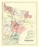 Vintage Map of Farmington, Connecticut 1869