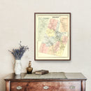 Vintage Map of Granby, Connecticut 1869