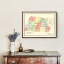 Vintage Map of Hartland, Connecticut 1869