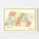 Vintage Map of Hartland, Connecticut 1869