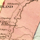 Vintage Map of Hartland, Connecticut 1869