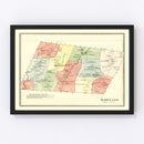 Vintage Map of Hartland, Connecticut 1869