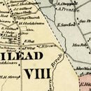 Vintage Map of Town of Hebron, Connecticut 1869