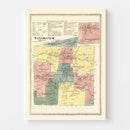 Vintage Map of Manchester, Connecticut 1869