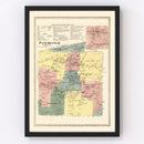 Vintage Map of Manchester, Connecticut 1869