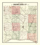 Vintage Map of Richland County, Wisconsin 1874