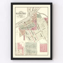 Vintage Map of Beardstown, Illinois 1874
