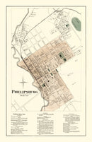 Vintage Map of Phillipsburg, Pennsylvania 1874