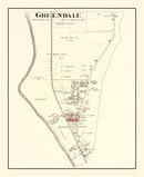 Vintage Map of Greendale, Indiana 1875