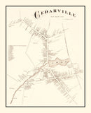 Vintage Map of Cedarville, New Jersey 1876