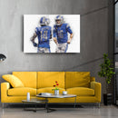 Jared Goff & Amon-Ra St. Brown Canvas Art – Detroit Lions Wall Decor