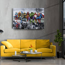 Superheroes Skyscraper Canvas – Marvel & DC Wall Art for Kids