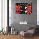 Michael Jordan & Scottie Pippen Poster – Chicago Bulls Canvas Wall Art Decor