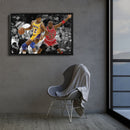 Michael Jordan & Magic Johnson Canvas – Bulls Lakers Basketball Wall Art for Home