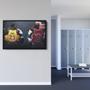 Michael Jordan & LeBron James Canvas – Lakers vs Bulls Wall Art