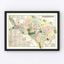 Vintage Map of Washington DC, Washington DC 1879
