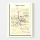 Vintage Map of Libertyville, Illinois 1885