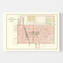 Vintage Map of Hiawatha, Kansas 1887