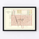 Vintage Map of Hiawatha, Kansas 1887