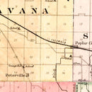 Vintage Map of Mason County, Illinois 1891