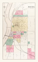 Vintage Map of Havana, Illinois 1891