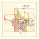 Vintage Map of Lawler, Iowa 1892