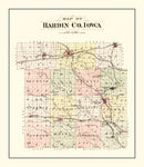 Vintage Map of Hardin County, Iowa 1892