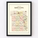 Vintage Map of Hardin County, Iowa 1892