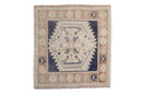 2x2 Vintage Distressed Oushak Square Rug Mat