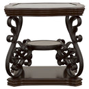 Laney 1-shelf Glass Top Square End Table Deep Merlot