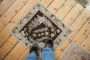 2x2 Vintage Distressed Oushak Square Rug Mat